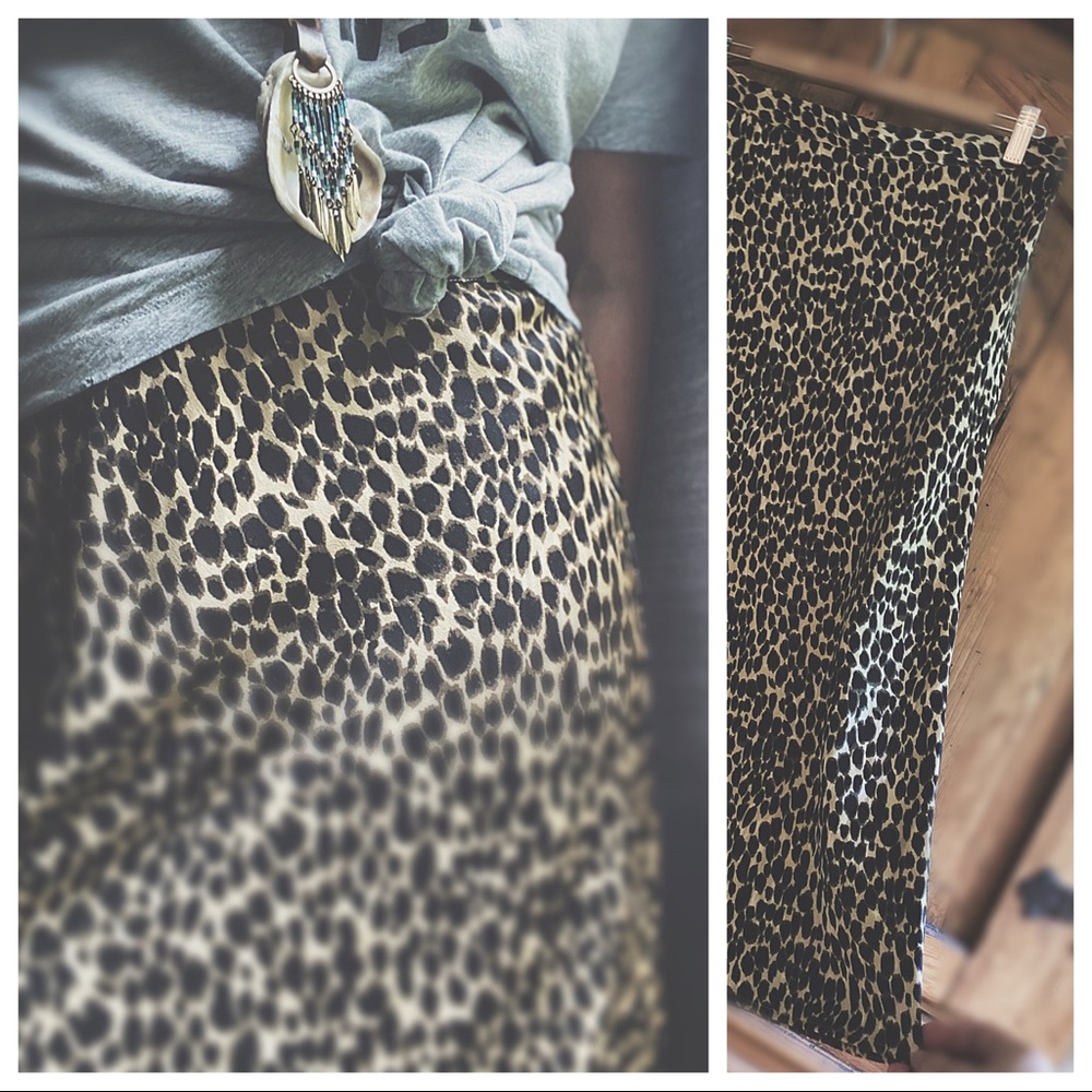 Boutique Artisan Leopard Print Midi Skirt | Handmade A-Line | NWOT Hp🌵 - Picture 3 of 11